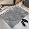 Grey marble pattern diatomaceous earth bath mat, quick-drying non-slip floor rug for bathroom. - 40x60cm (Upgraded Diatomite) / Dark Gray Marble