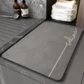 Alfombra de baño antideslizante de tierra de diatomeas textura piedra gris bienvenida - 40*60cm / Alfombrilla de Baño Minimalista 3