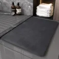Dark grey diatomaceous earth bath mat, minimalist non-slip floor mat for modern bathroom use. - Minimalist Bath Mat 11