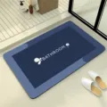 Absorberende badmat van diatomaceeënaarde, antislip vloermat voor badkamer en keuken. - Klassiek Blauwe Rechthoek
