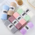Colorful coral fleece face towels soft absorbent rolled towels with paper band set for daily use - Random Color