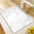 Marble pattern kitchen drying mat, heat resistant quick dry diatomaceous earth absorbent pad - 30*40cm [Upgraded Diatom Mud] / Marble Drying Mat 03
