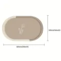 Tapis de bain ovale minimaliste en terre de diatomée motif pissenlit, absorbant et antidérapant. - Tapis de Bain Minimaliste 7