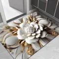 Luxe 3D bloemen deurmat, sneldrogende absorberende antislip vloermat voor badkamer. - Badkamer Luxe Bloemen 15