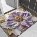 Luxe 3D bloemendeurmat, snel drogende absorberende antislip vloermat voor in huis. - Badkamer Luxe Bloemen 13