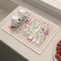 Tappetino per scolare cucina retrò tappeto assorbente con motivo floreale vintage - Fiori come promesso