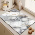 Marble pattern kitchen draining mat, quick-dry absorbent diatomaceous earth table mat. - Marble Drying Mat 08