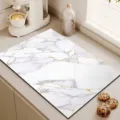 Marble pattern kitchen draining mat, heat resistant rubber counter mat for quick drying. - Marble Drying Mat 09