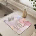 Marble pattern kitchen drying mat absorbent diatomite dish mat for countertop table use - Marble Drying Mat 13