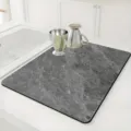 Grey marble pattern kitchen dish drying mat, quick drying absorbent counter mat variant. - Marble Drying Mat 15