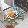 Luxe 3D roos bloem diatomeeënaarde deurmat sneldrogende antislip badmat voor thuis - Badkamer Luxe Bloemen 19