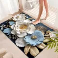 Luxe bloemen badmat, sneldrogende absorberende zachte badkamermat voor op de vloer in badkamer. - Badkamer Luxe Bloemen 23
