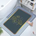 Alfombrilla de baño de diatomita gruesa, alfombra antideslizante absorbente para el baño con flores. - Diatomita-5