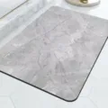 Alfombra de baño antideslizante absorbente con diseño de mármol gris para suelo moderno - Alfombrilla Mármol Lujo Ligero 5