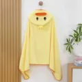 Bonita toalla de baño con capucha de pato amarillo, capa de albornoz suave y absorbente para bebés. - 70*140cm / Amarillo