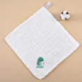 6-Layer Gauze Baby Face Towel Cute Dinosaur Embroidery Soft Cotton Washcloth 25x25cm - 30*30cm / Small Dinosaur