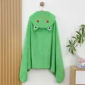 Cute animal hooded towel and wearable kids bathrobe for bath time and cozy daily home wear. - 70*140cm / Green