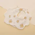 Soft cotton baby bibs, 360-degree rotary petal design, breathable and absorbent drool bibs. - Rabbit Head