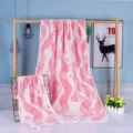 Pink coral fleece towel set, soft absorbent wave floral bath towel and face towel for home use. - Towel 35*75cm / Pink