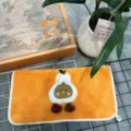 Schattige peren borduurwerk koraal fleece badhanddoek zachte absorberende douche - Handdoek 35x75cm / Oranje Peer