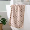 Coral fleece polka dot towel, soft absorbent bath and hair drying towel for daily use. - Towel 35*75cm / Khaki