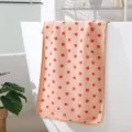 Coral fleece polka dot towel, thickened soft absorbent face bath hair towel for home use. - Towel 35*75cm / Pink