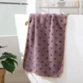 Thick coral fleece dot towel, absorbent face hair drying towel for home, purple with gold edge. - Towel 35*75cm / Bean Paste Purple