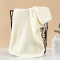 Thickened coral fleece face towel waffle pattern soft absorbent bath towel off-white home daily use - Hemmed Towel 35*75cm / White
