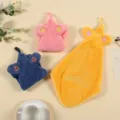 Coral fleece hanging hand towel, cute cartoon absorbent kitchen towel multi colors. - Star Style Mixed Colors / 30x30cm