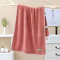 Solid color soft absorbent coral fleece bath towel, comfortable and durable for daily use. - 70*140cm / Cinnamon