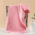 Pink waffle coral fleece towel, soft absorbent face and bath towel for daily use. - Hemmed Towel 35*75cm / Pink