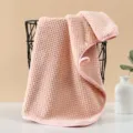 Asciugamano per il viso in pile corallo waffle ispessito, morbido e assorbente rosa. - 35*75cm / rosa carne