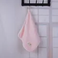 Soft coral fleece face towel in plain pink with white edge, highly absorbent daily bath hand towel. - Peach Pink