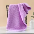 Thick coral fleece face towel, soft and absorbent grid design bath towel for daily use - Hemmed Towel 35*75cm / Purple