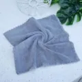 Serviette carrée en polaire corail grise douce absorbante chiffon de cuisine. - Gris Bleu