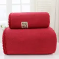 Coral fleece towel and bath towel set, thickened super absorbent home face towel red. - Towel 35*75cm / Red