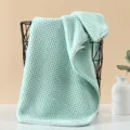 Light green pineapple grid coral fleece towel, thickened, soft and highly absorbent. - Hemmed Towel 35*75cm / Green
