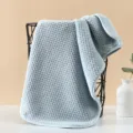 Asciugamano per viso in pile corallo ispessito morbido assorbente con motivo waffle blu - 35*75cm / verde pisello