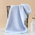Light blue coral fleece waffle weave towel soft absorbent face and bath towel variant option - 35*75cm / Blue