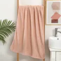 Serviette de bain en polaire corail rose, texture ananas épaisse, très absorbante usage maison. - Rose chair / 70*140cm