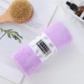 Purple coral velvet towel soft absorbent facial towel with paper band stylish bathroom textile - Purple