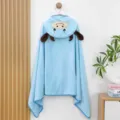 Toalla de baño con capucha de vaca linda azul para bebés, capa suave y absorbente para niños pequeños. - 70*140cm / Azul