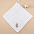 Soft six-layer cotton baby square towel with cute rabbit embroidery, breathable face cloth. - 30*30cm / Little Rabbit