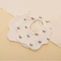 Cotton 6-layer crepe baby bib toddler saliva towel cute flower petal rotating baby feeding bib - Rainbow