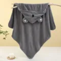 Grijs baby met capuchon handdoek koraal fleece peuter mantel schattige koala tekenfilm badjas deken - 80*80cm / Luiaard Grijs