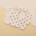 Cotton Baby Bib 360 Degree Rotating Petal Shape Absorbent Saliva Towel with Cute Hearts - Heart