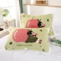 Thickened cloud cotton cartoon embroidered pillowcase with delicate lace trim for cozy bedroom. - Apple Girl / 1 Pack (52x78cm)