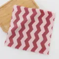 Asciugamano viso corallo zigzag, panno quadrato chevron rosa e rosso scuro per mani - 30*30cm / Rosso