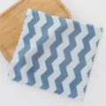 Asciugamano viso in pile corallo chevron blu bianco panno quadrato super assorbente - 30*30cm / Blu