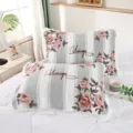 Lace ruffled puffy pillowcase, thickened cotton fiber floral striped pillow variant - Elegant